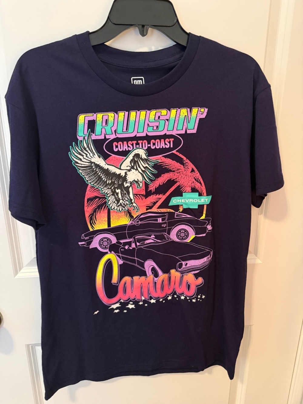 Cruisin' Camaro Graphic Tee - Navy Blue